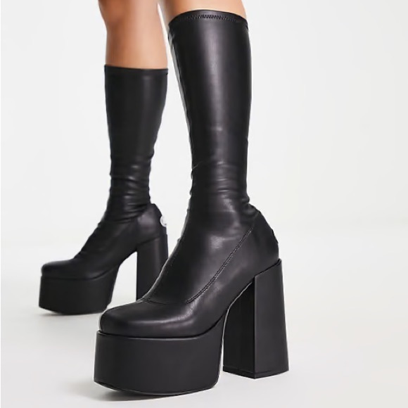 NOKWOL Shoes - NOKWOL Emmie platform knee boots in black